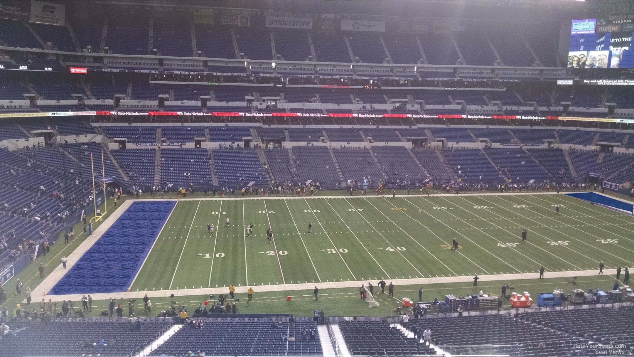 section 443, row 7 seat view  for football - lucas oil stadium