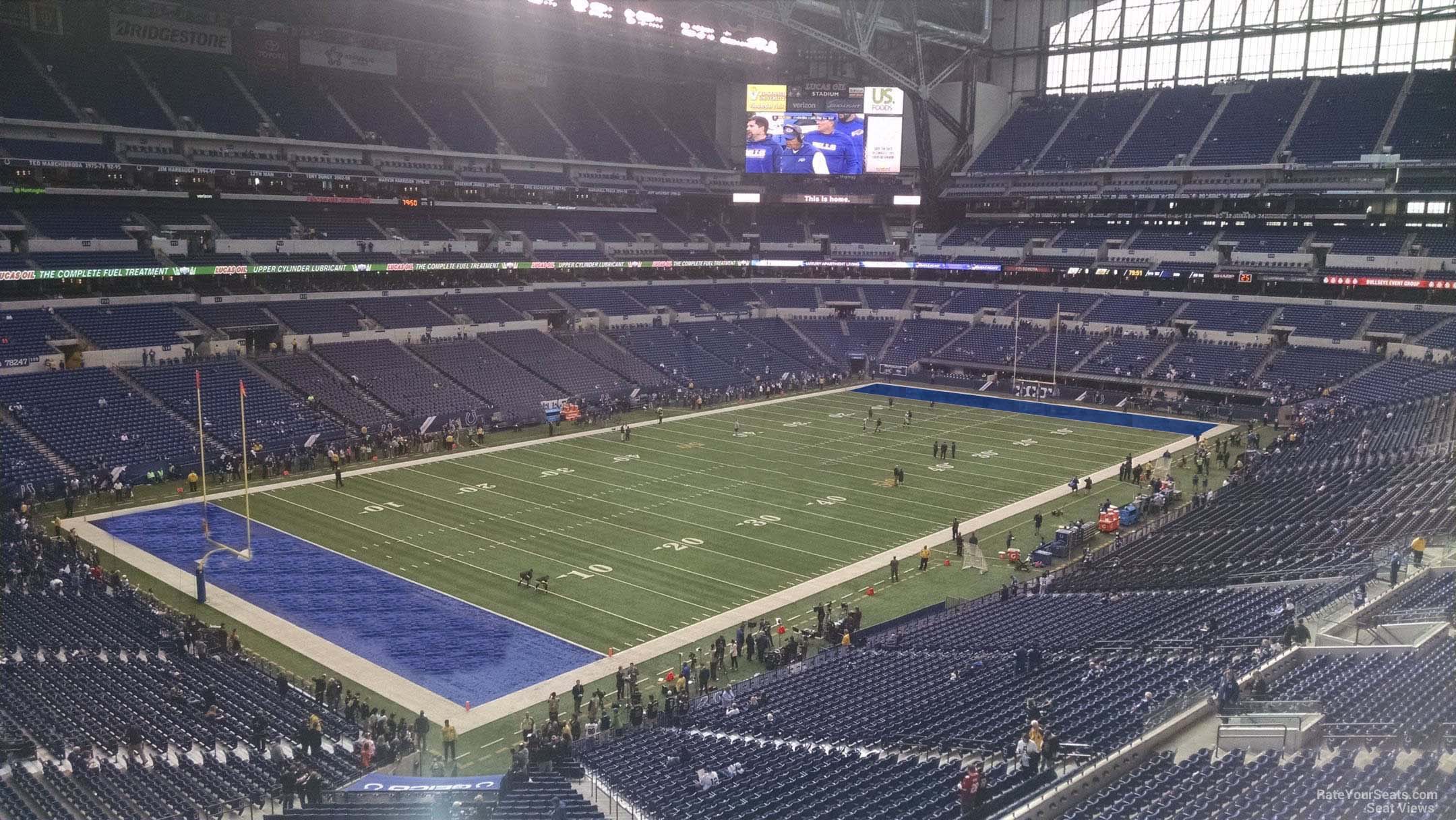 section 447, row 5 seat view  for football - lucas oil stadium