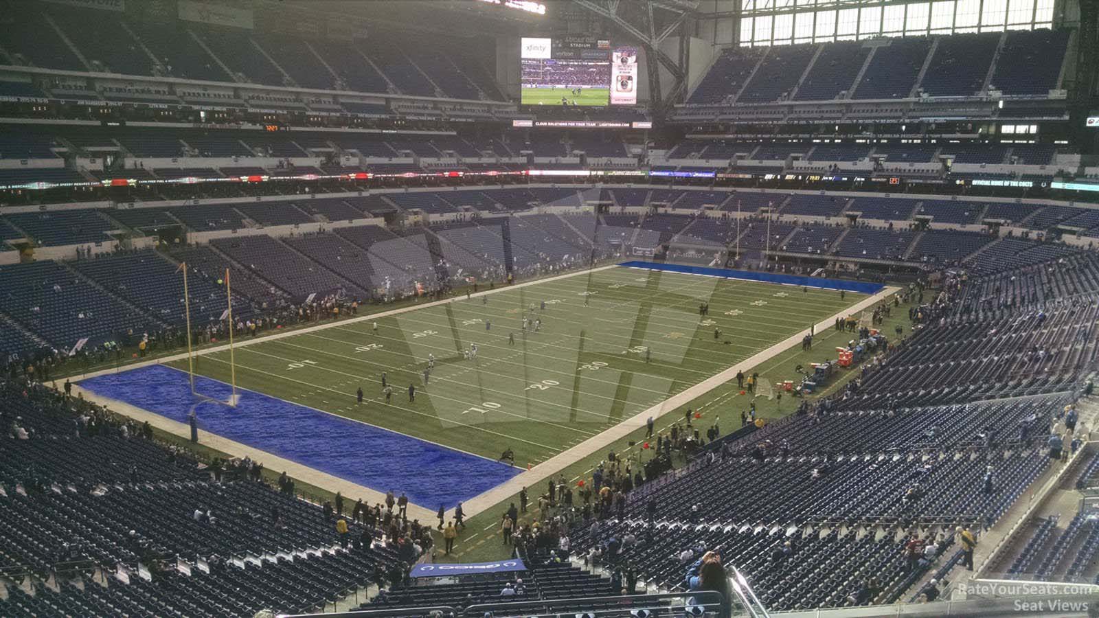 section 449, row 5 seat view  for football - lucas oil stadium