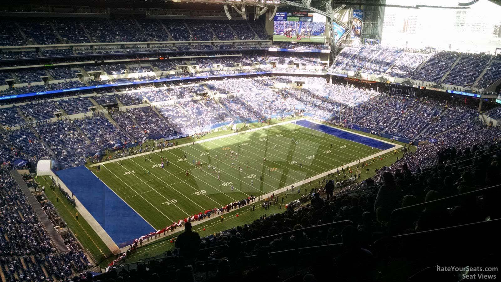 section 619, row 21 seat view  for football - lucas oil stadium