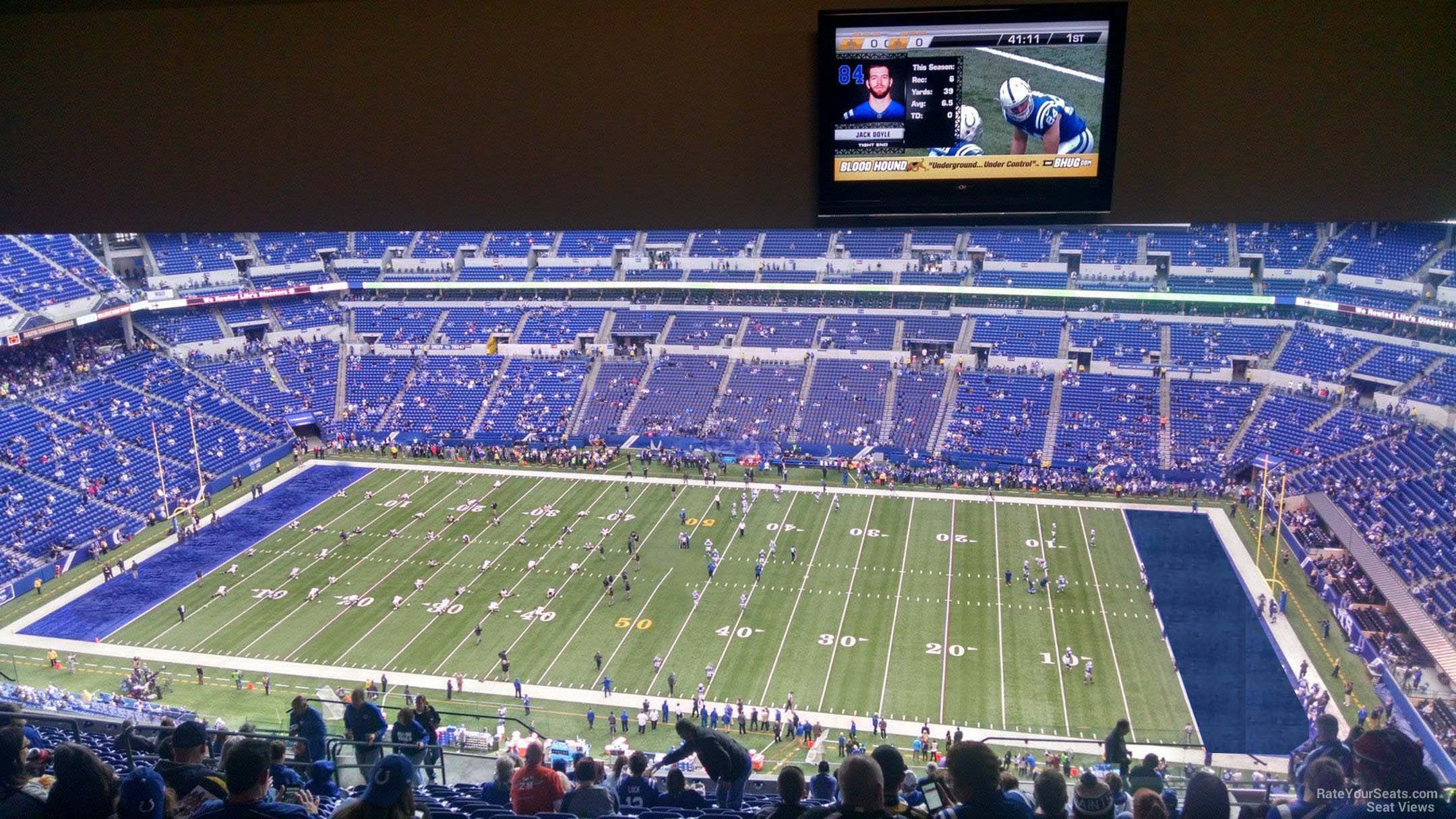 section 638, row 20 seat view  for football - lucas oil stadium