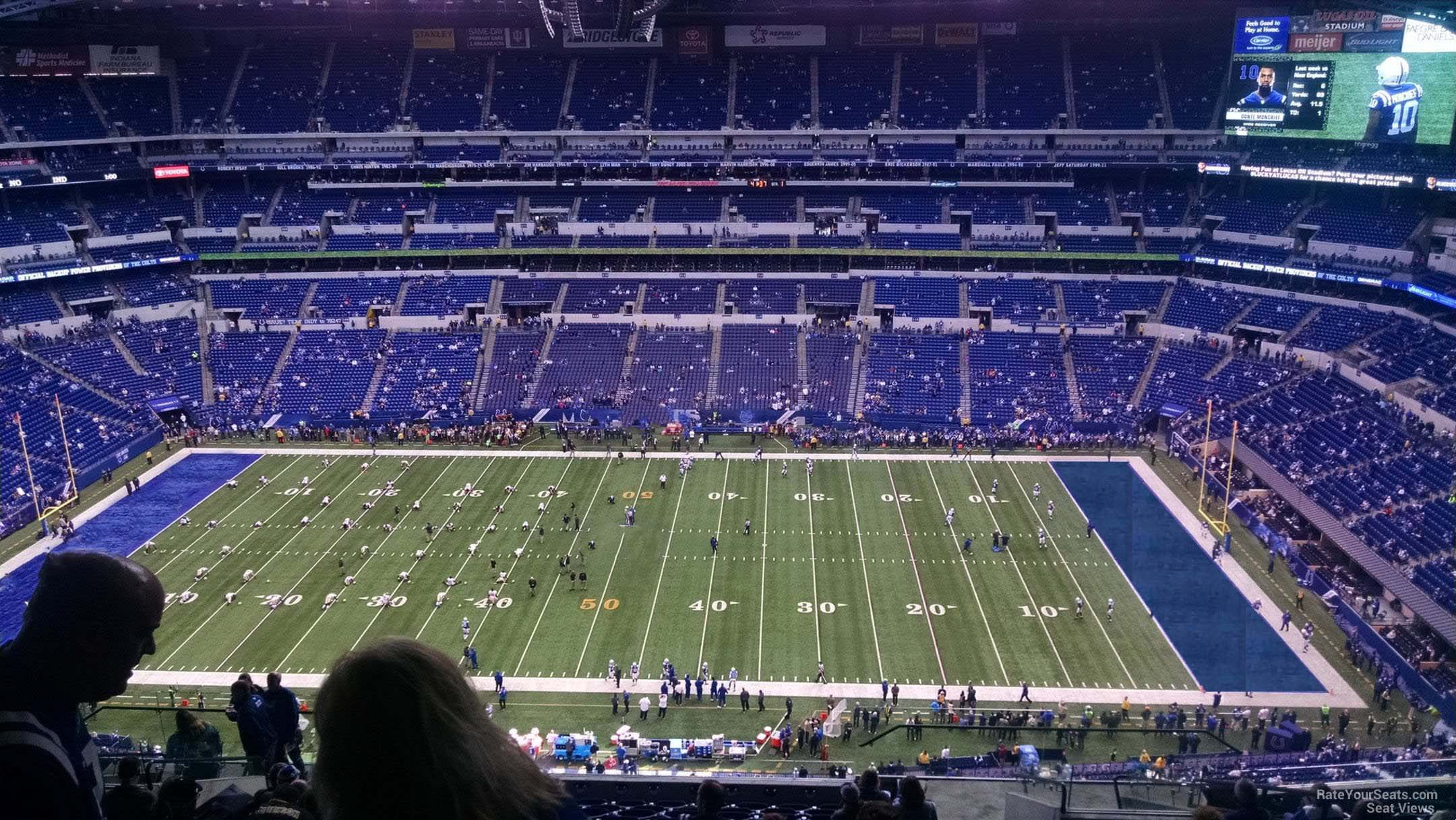 section 639, row 16 seat view  for football - lucas oil stadium