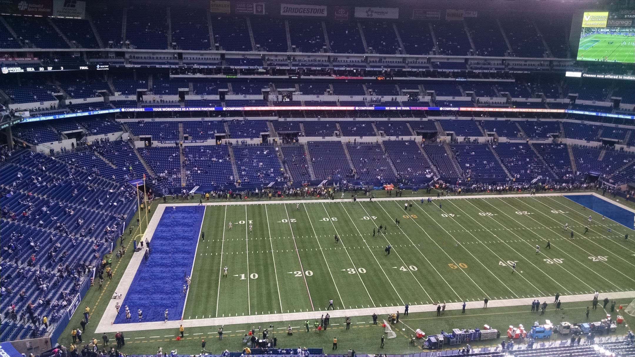 section 643, row 9 seat view  for football - lucas oil stadium