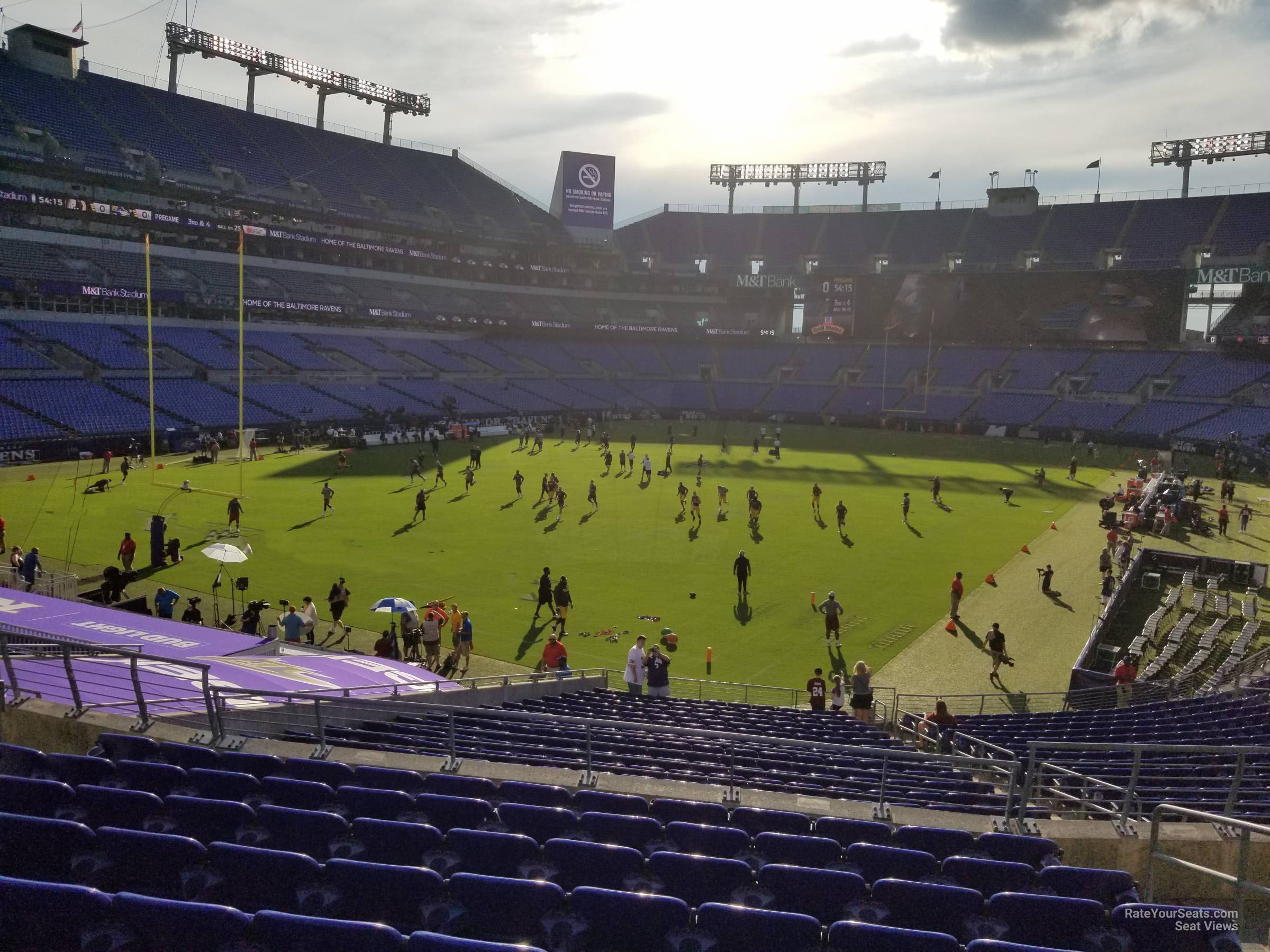 The Baltimore Ravens logo is seen on the 50 yard line at M&T Bank Stadium  before