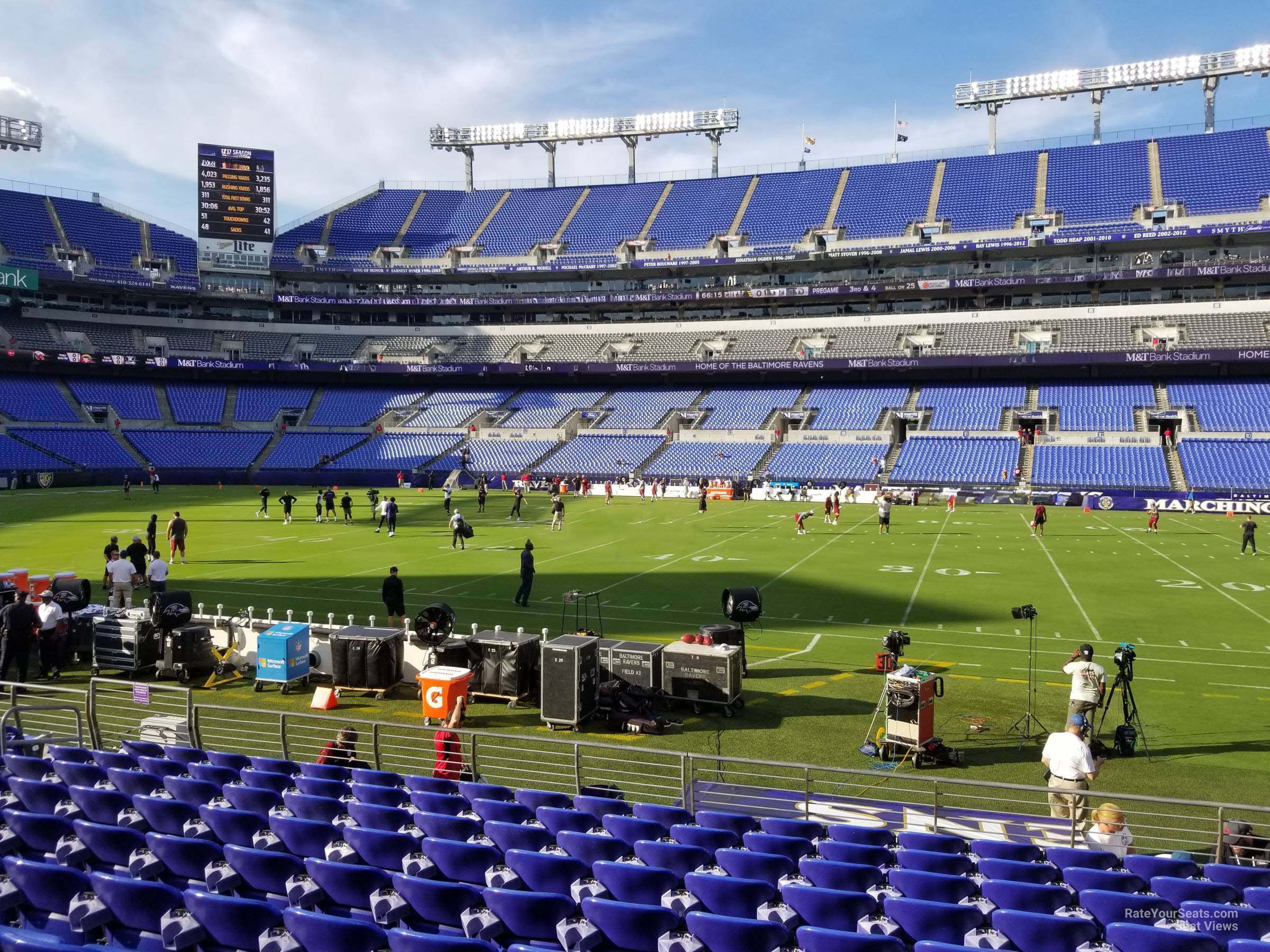 section 125, row 11 seat view  for football - m&t bank stadium