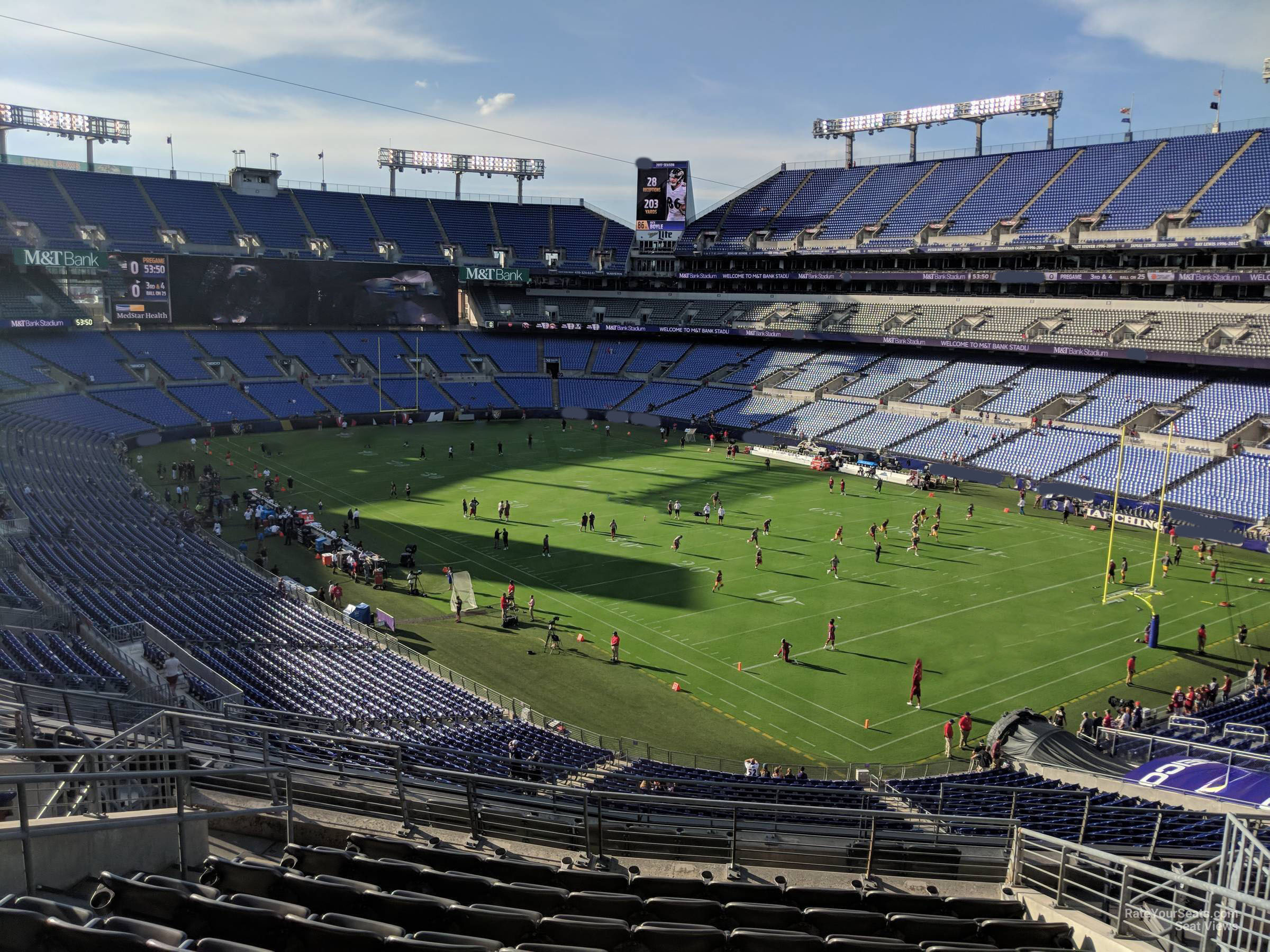 section 219, row 13 seat view  for football - m&t bank stadium