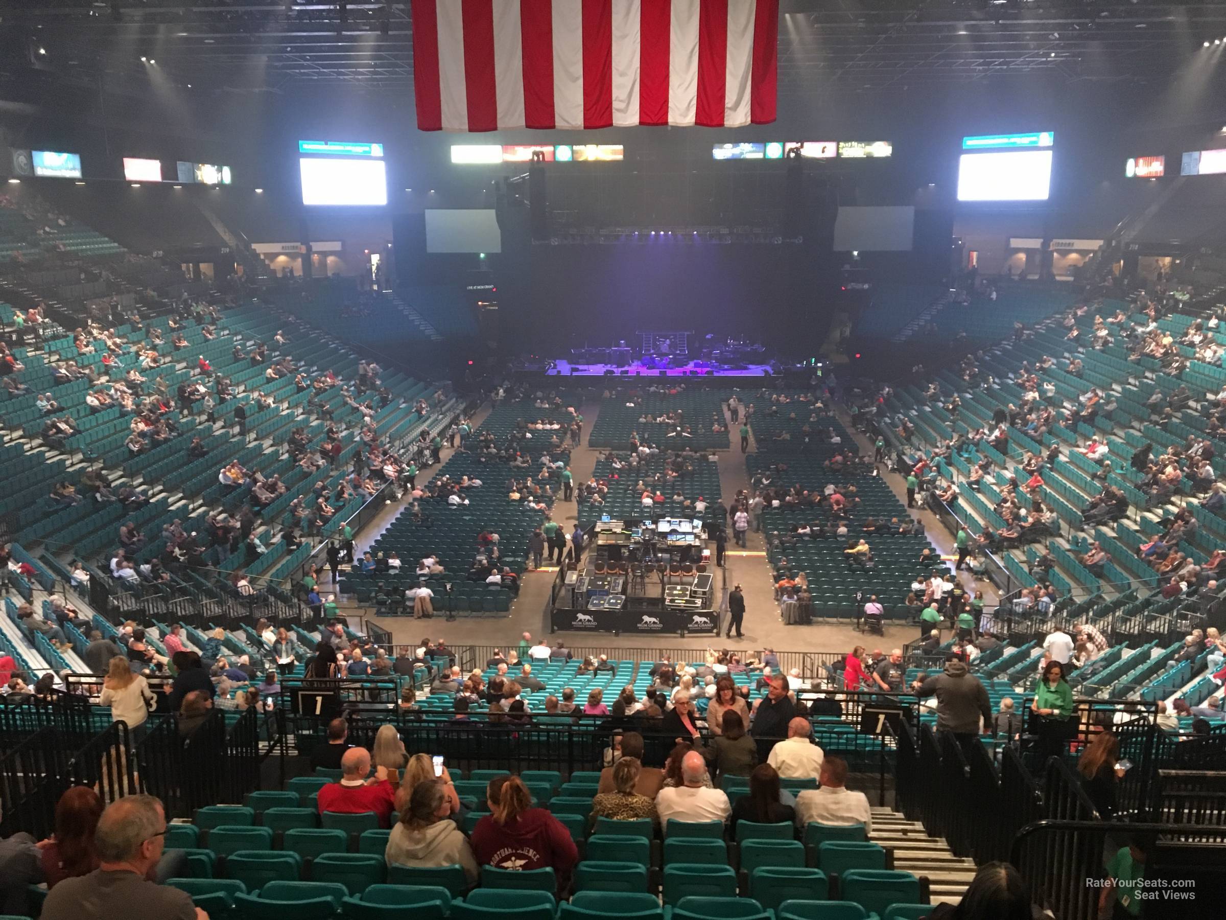 section 201, row f seat view  - mgm grand garden arena