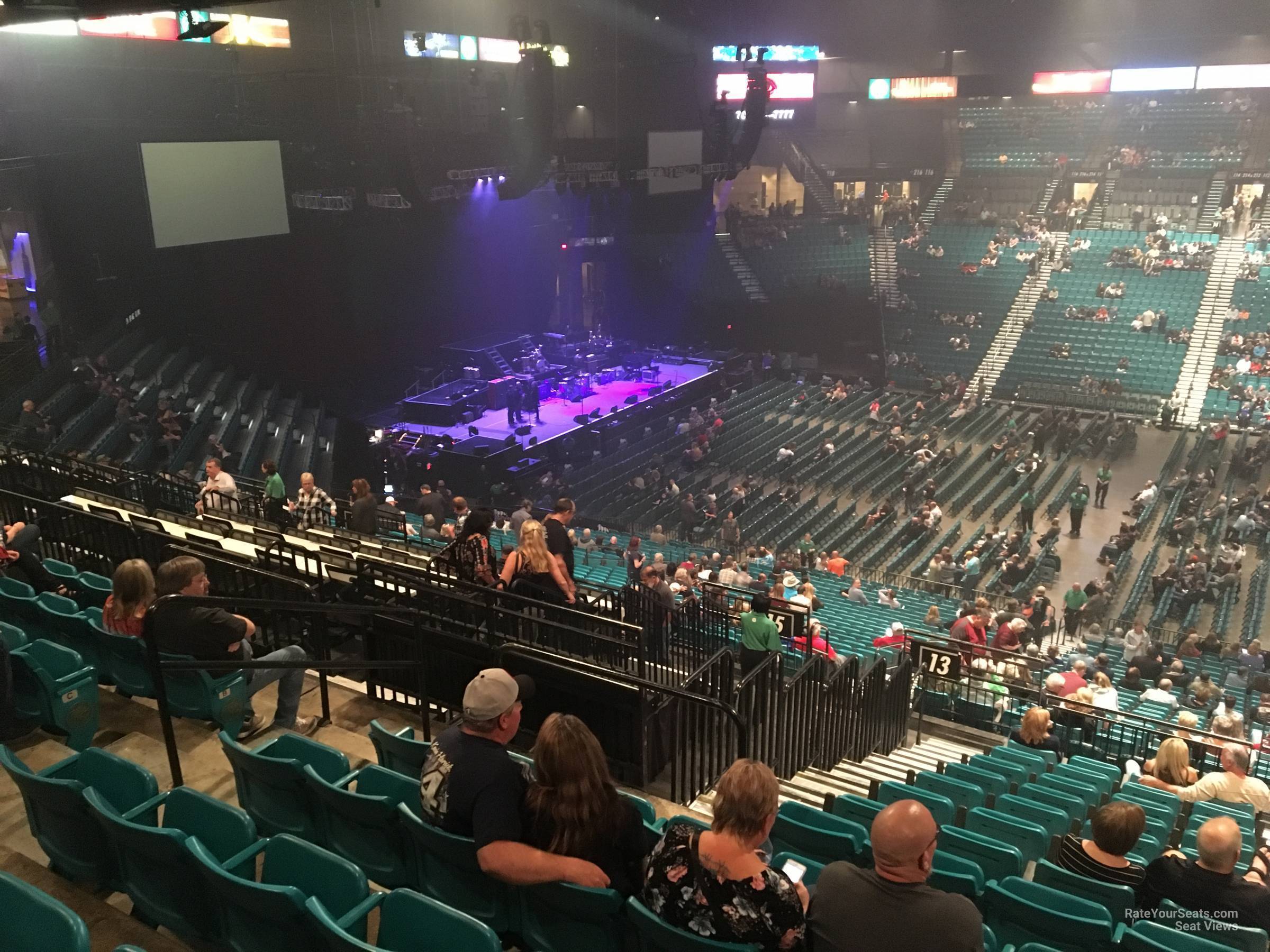 section 213, row f seat view  - mgm grand garden arena
