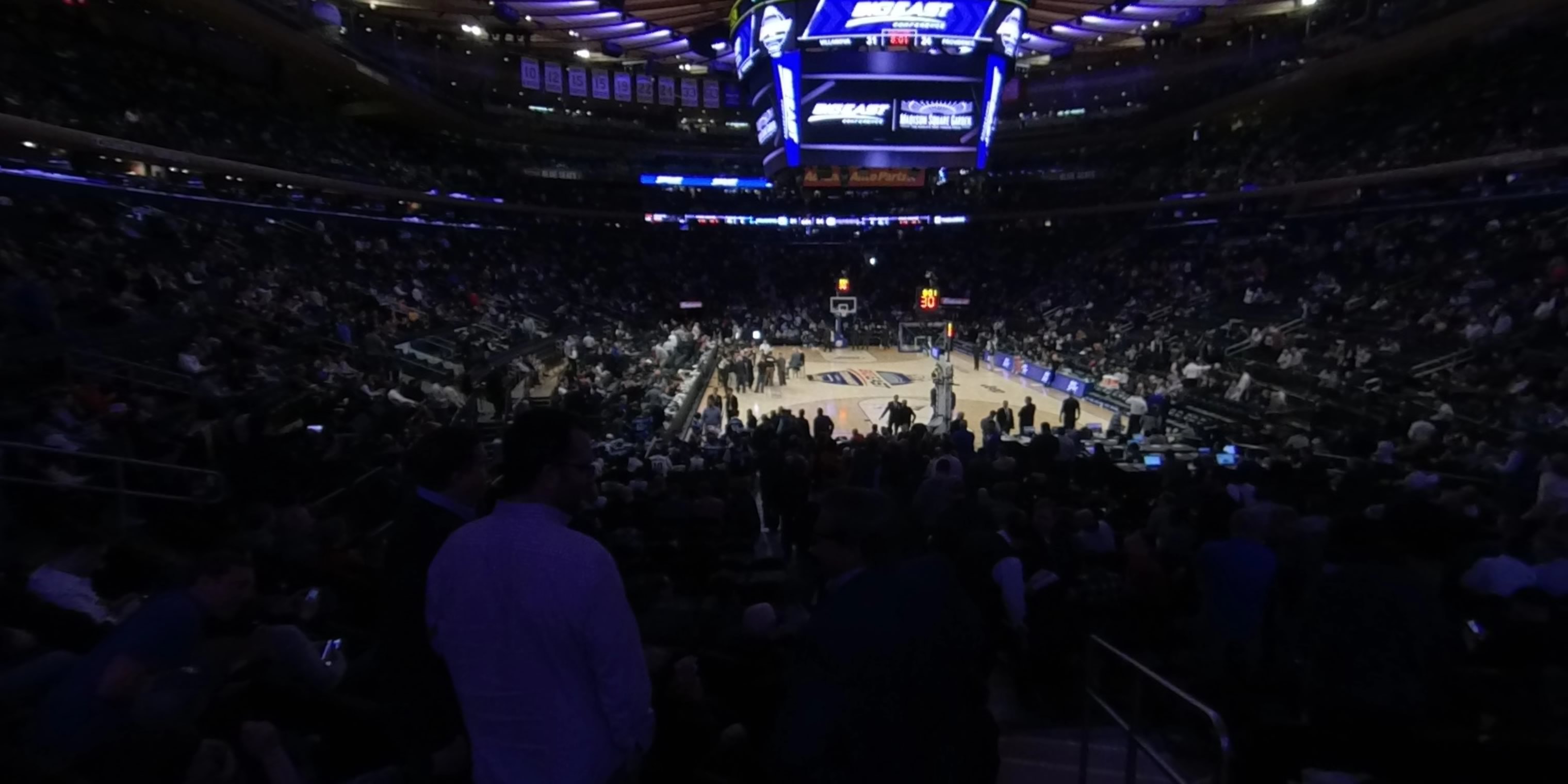 section 101 panoramic seat view  for basketball - madison square garden