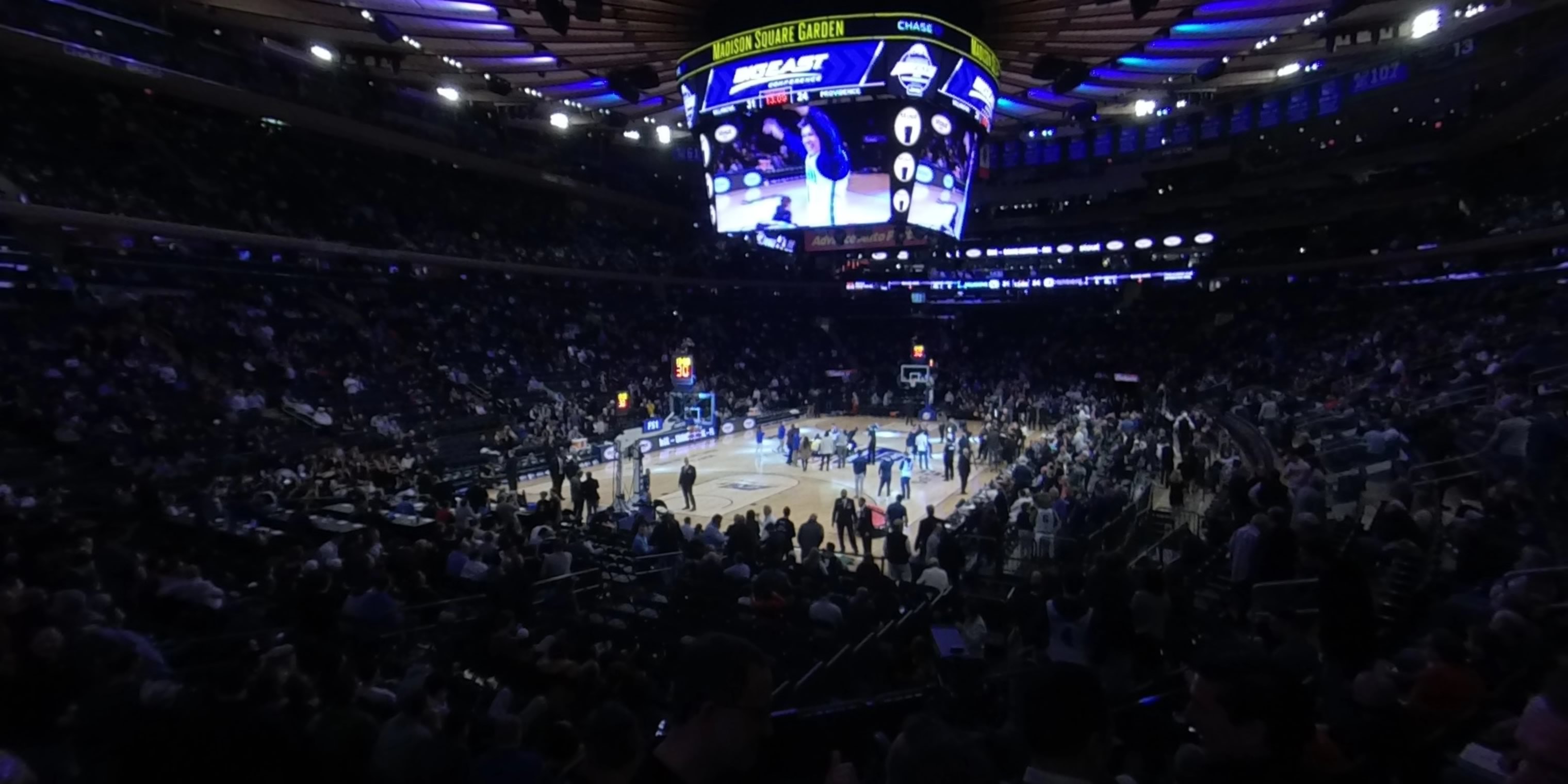 section 113 panoramic seat view  for basketball - madison square garden
