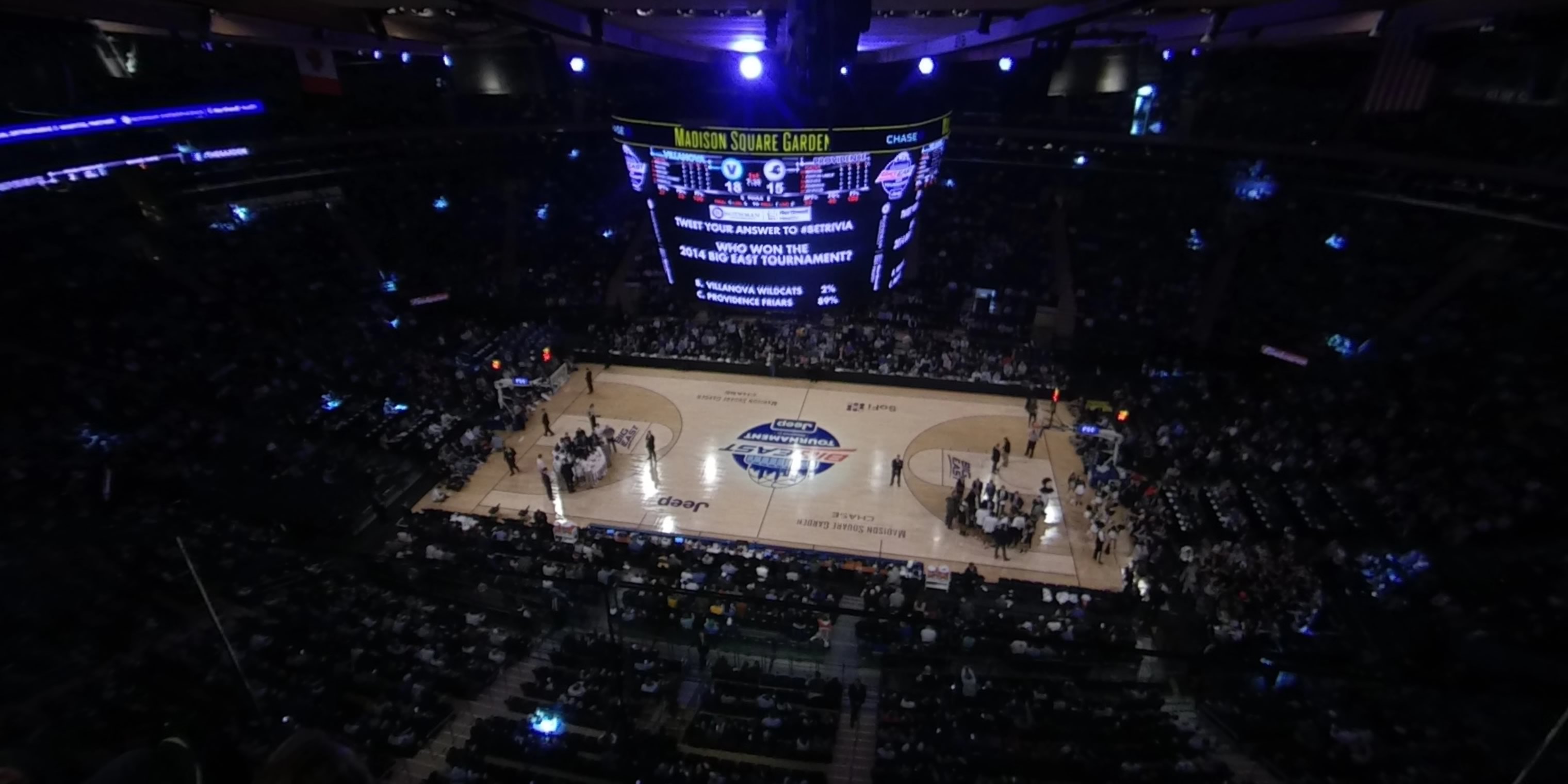 section 313 panoramic seat view  for basketball - madison square garden