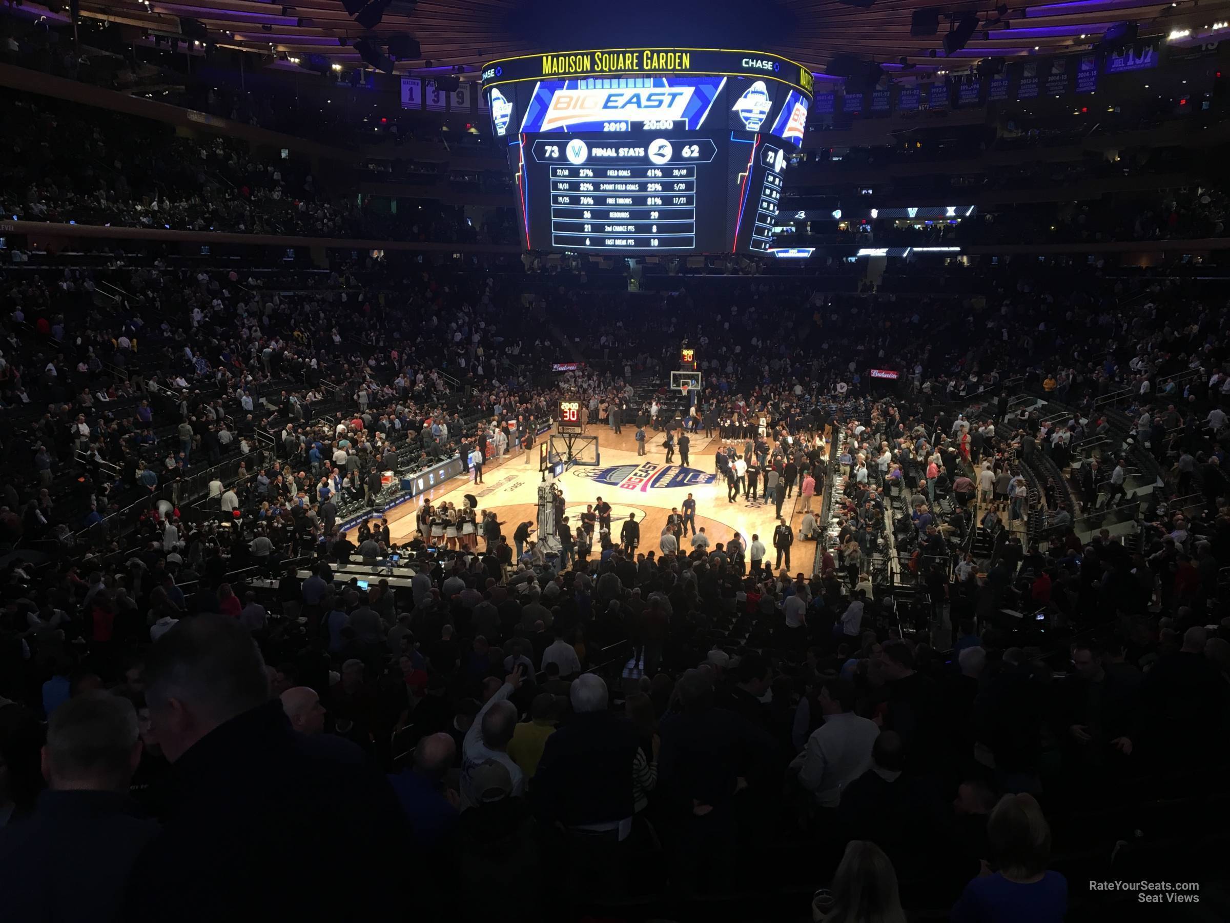 madison club 64, row 1 seat view  for basketball - madison square garden