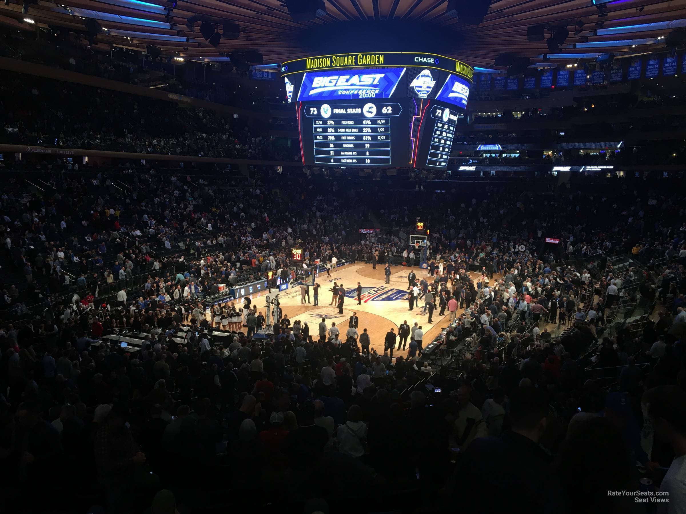madison club 66, row 1 seat view  for basketball - madison square garden