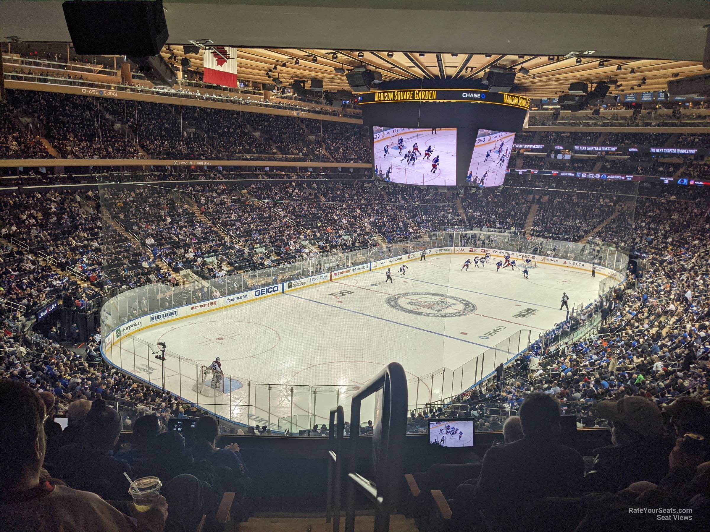 section 206, row 6 seat view  for hockey - madison square garden