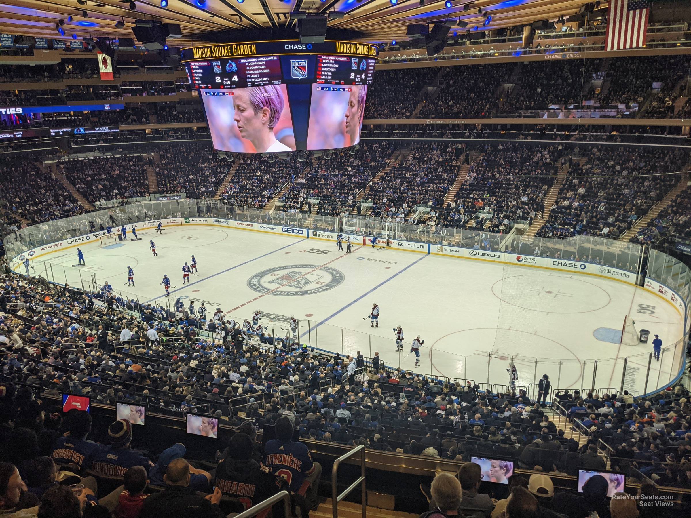 section 214, row 7 seat view  for hockey - madison square garden