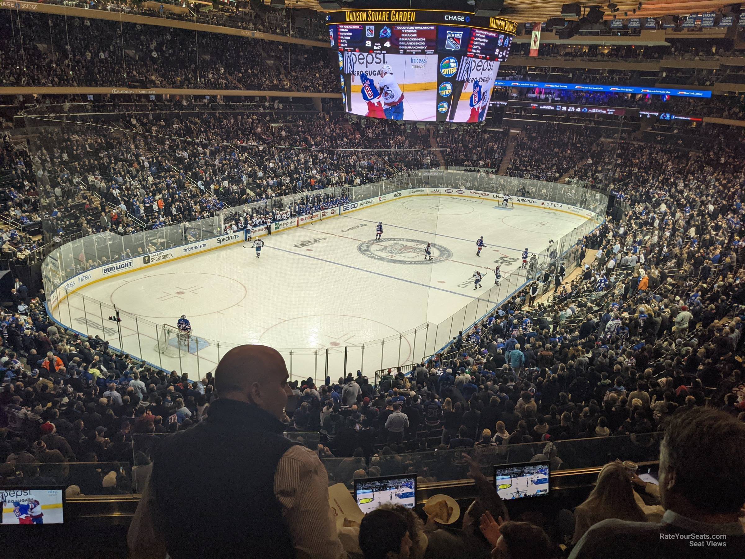 section 220, row 7 seat view  for hockey - madison square garden