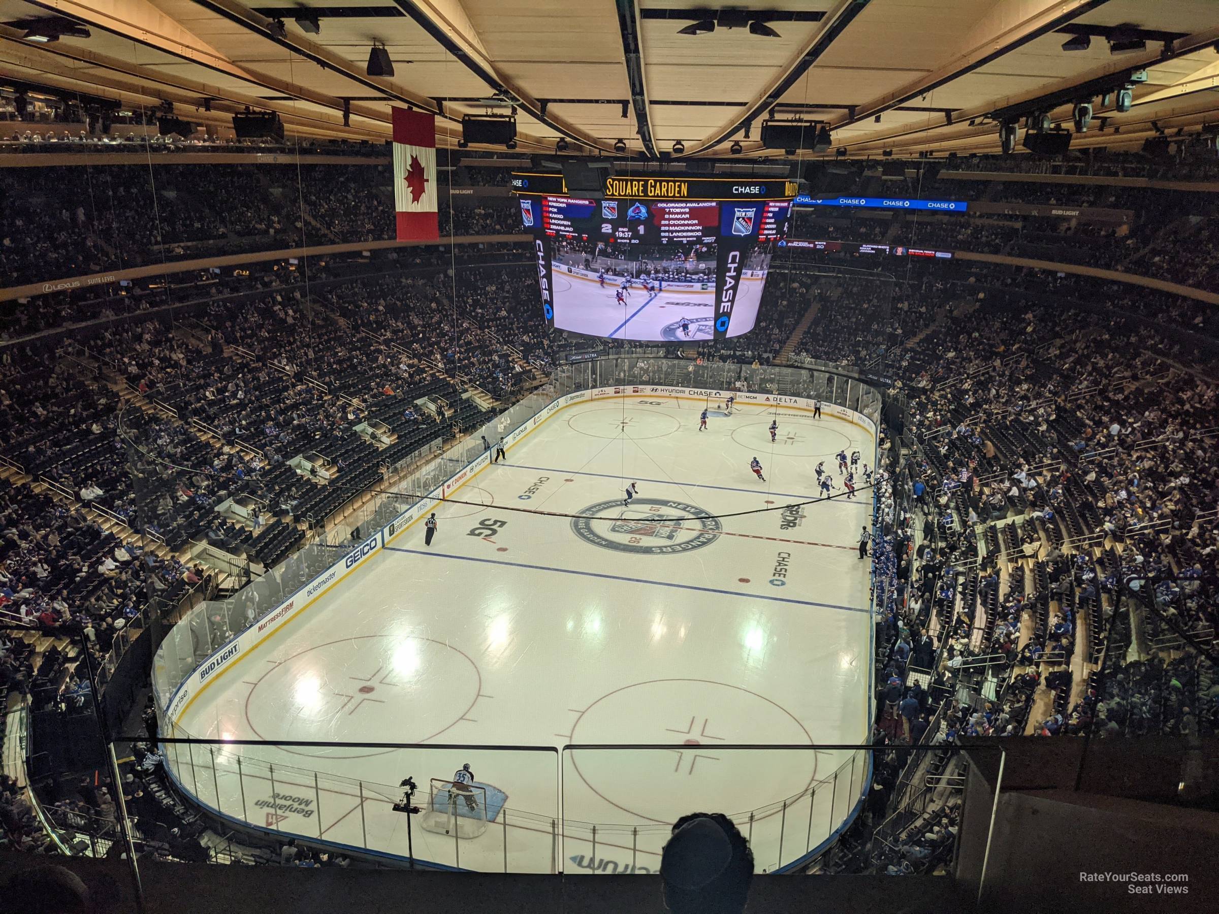 section 307, row 2_2 seat view  for hockey - madison square garden
