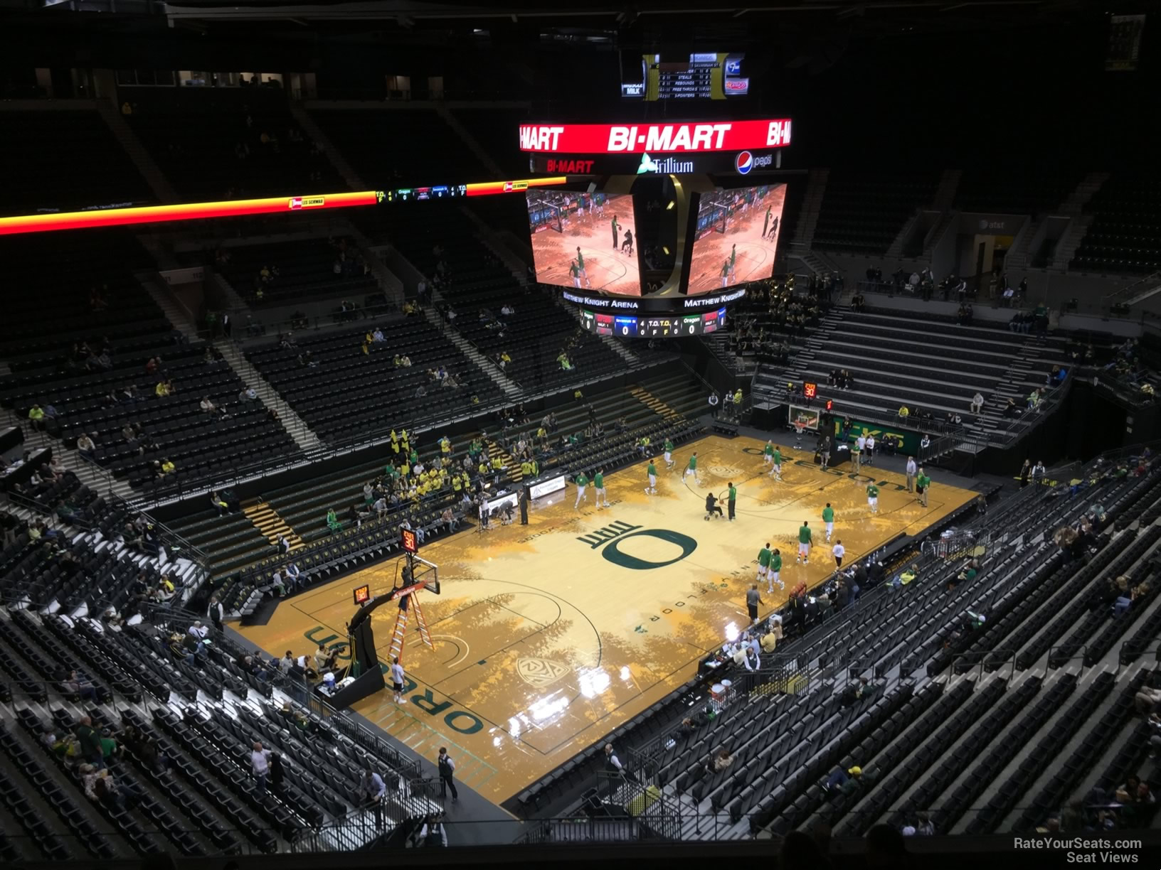 section 206, row f seat view  - matthew knight arena