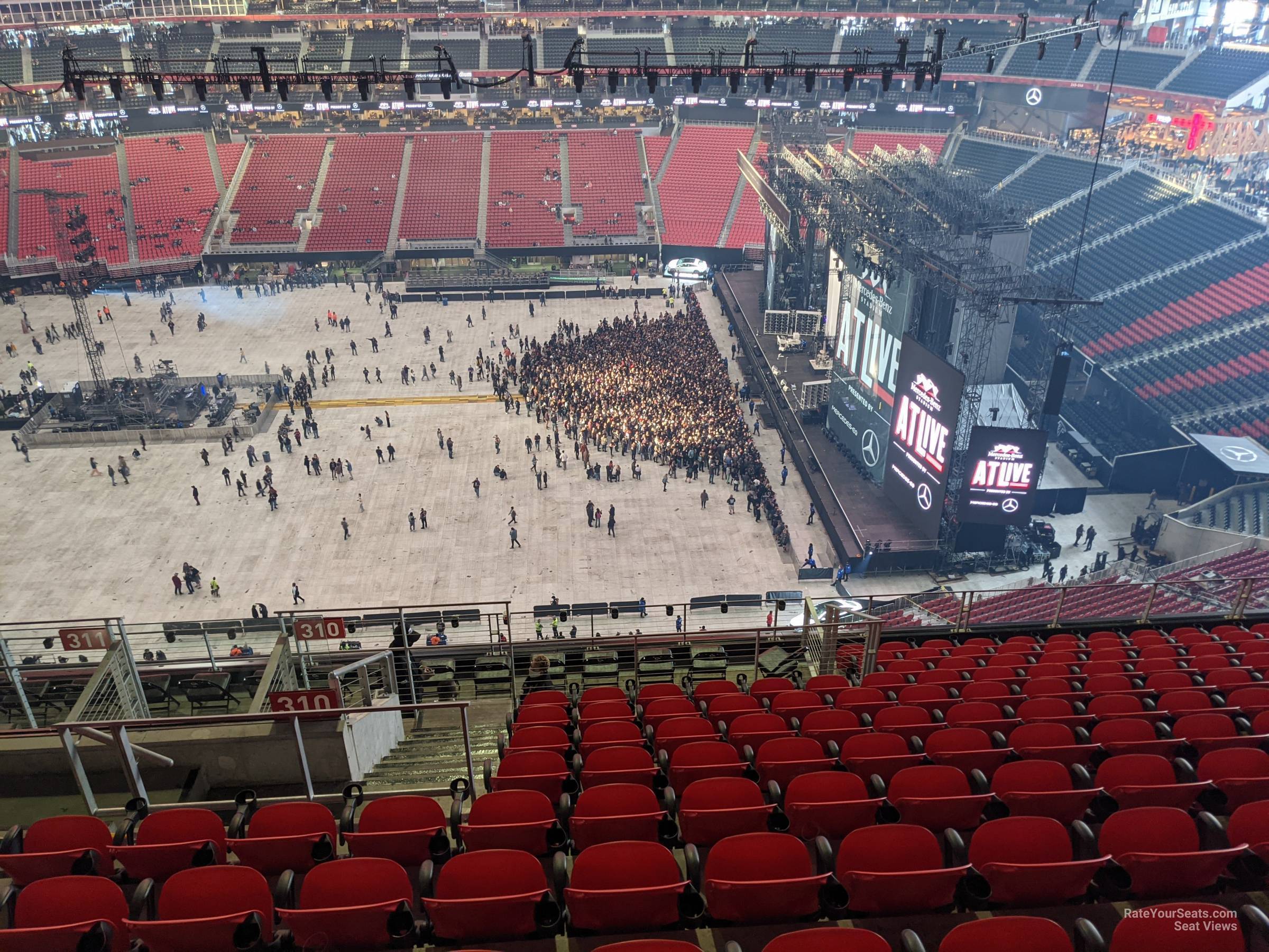 section 310, row 13 seat view  for concert - mercedes-benz stadium