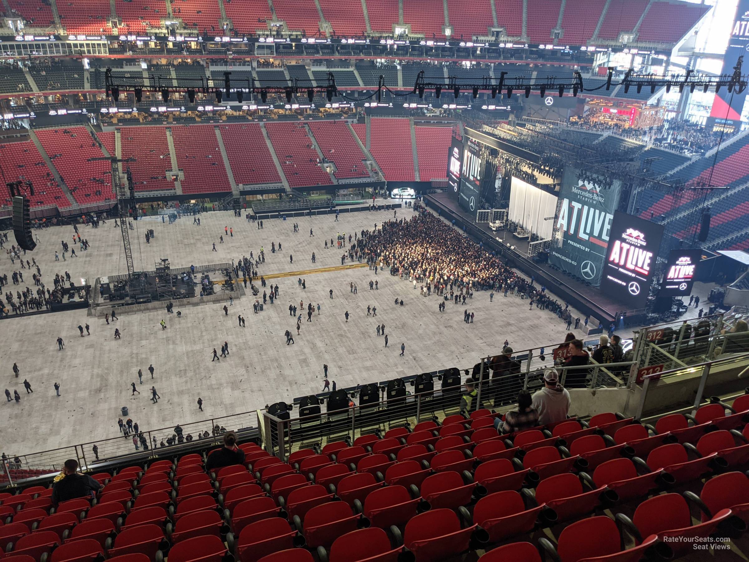 section 313, row 13 seat view  for concert - mercedes-benz stadium