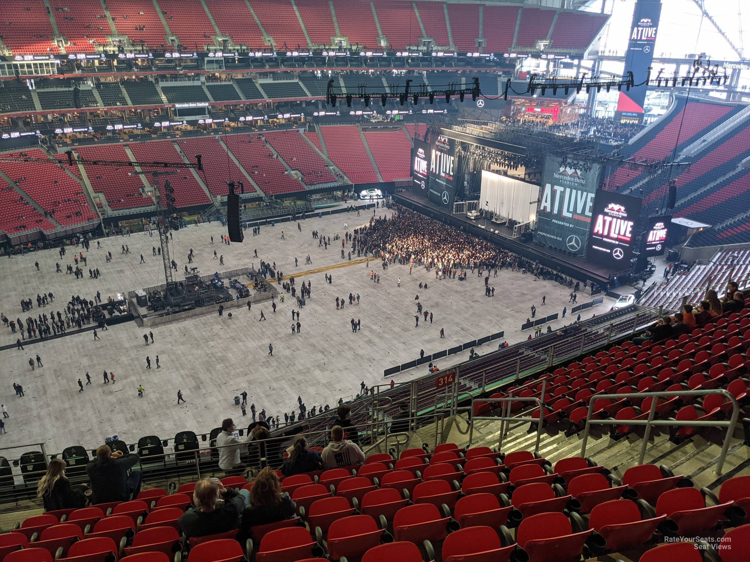 section 315, row 13 seat view  for concert - mercedes-benz stadium