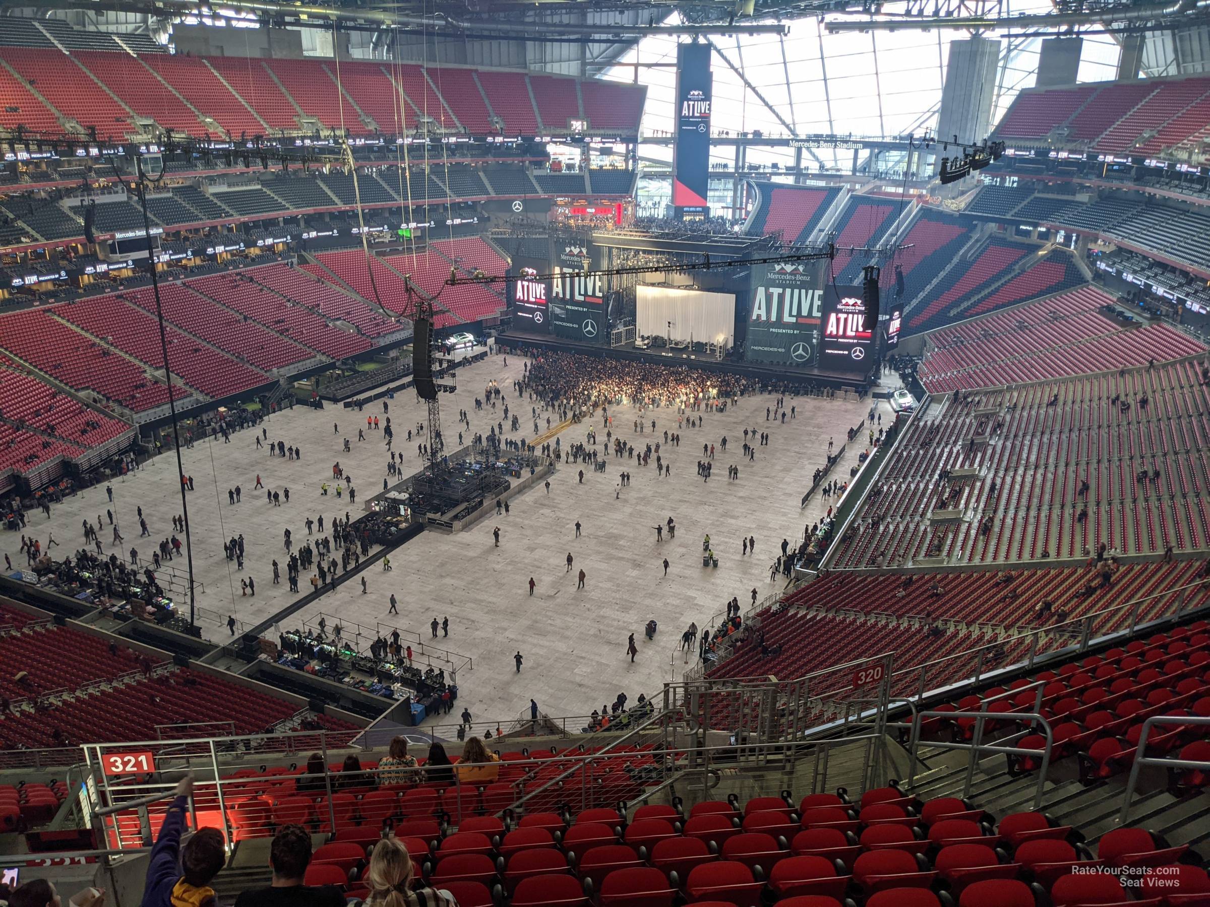 section 321, row 13 seat view  for concert - mercedes-benz stadium