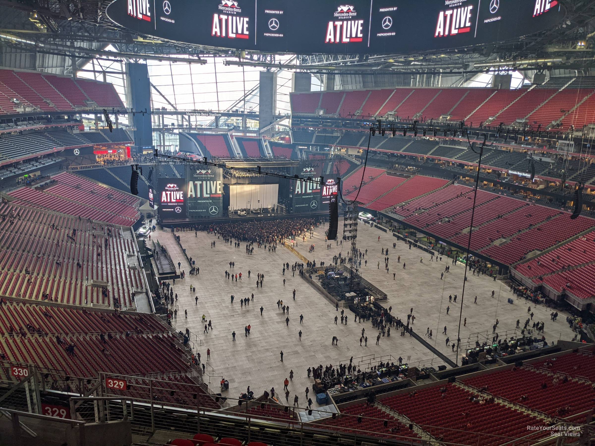 section 329, row 13 seat view  for concert - mercedes-benz stadium