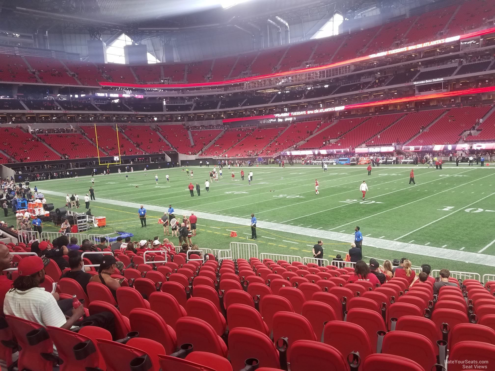 section 104, row 14 seat view  for football - mercedes-benz stadium