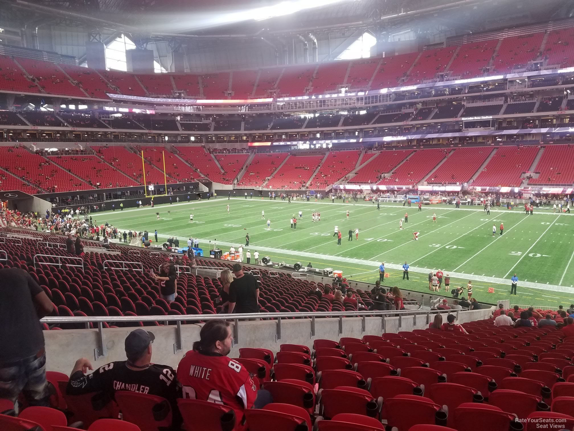 section 107, row 35 seat view  for football - mercedes-benz stadium