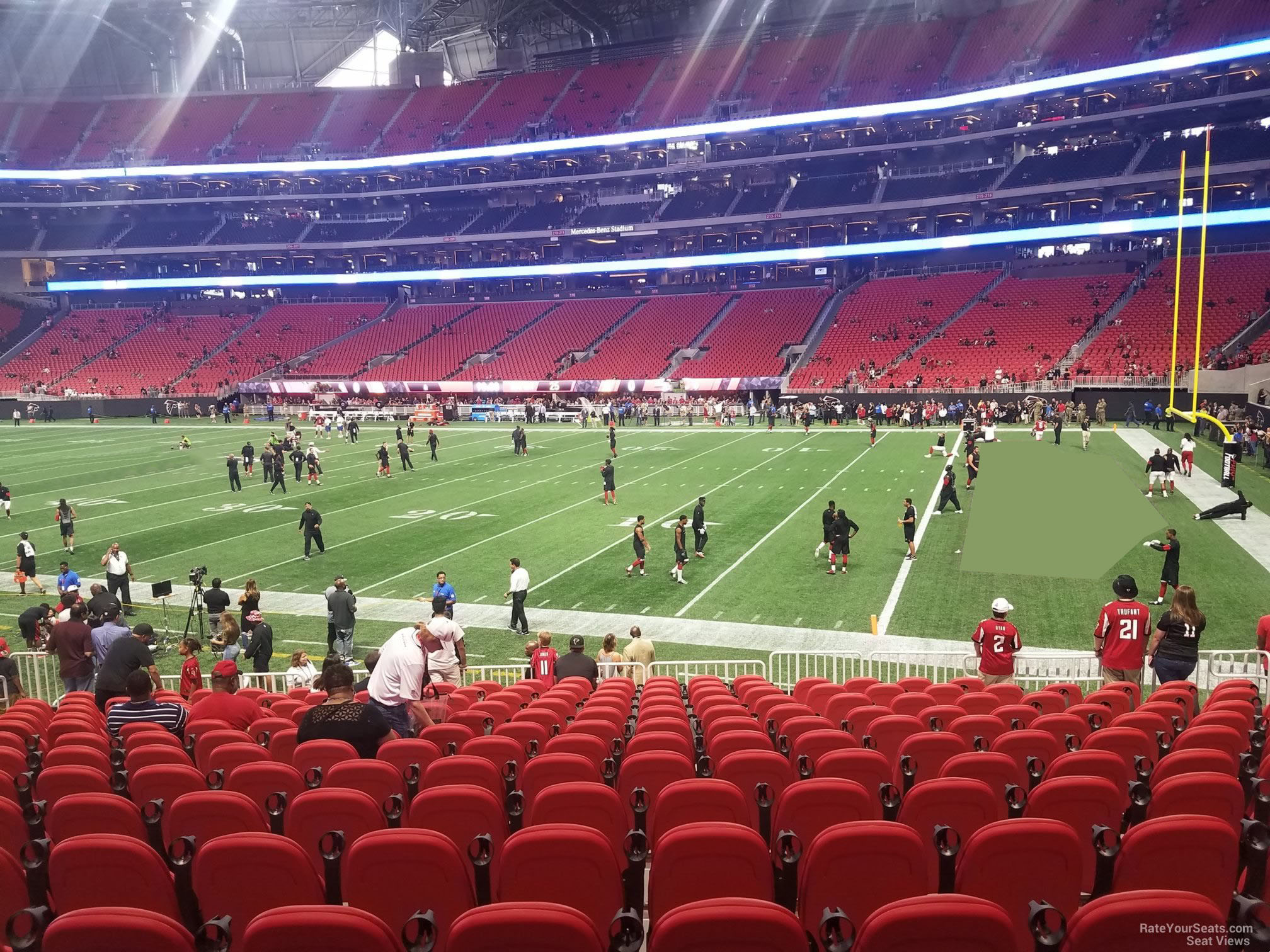 section 124, row 15 seat view  for football - mercedes-benz stadium