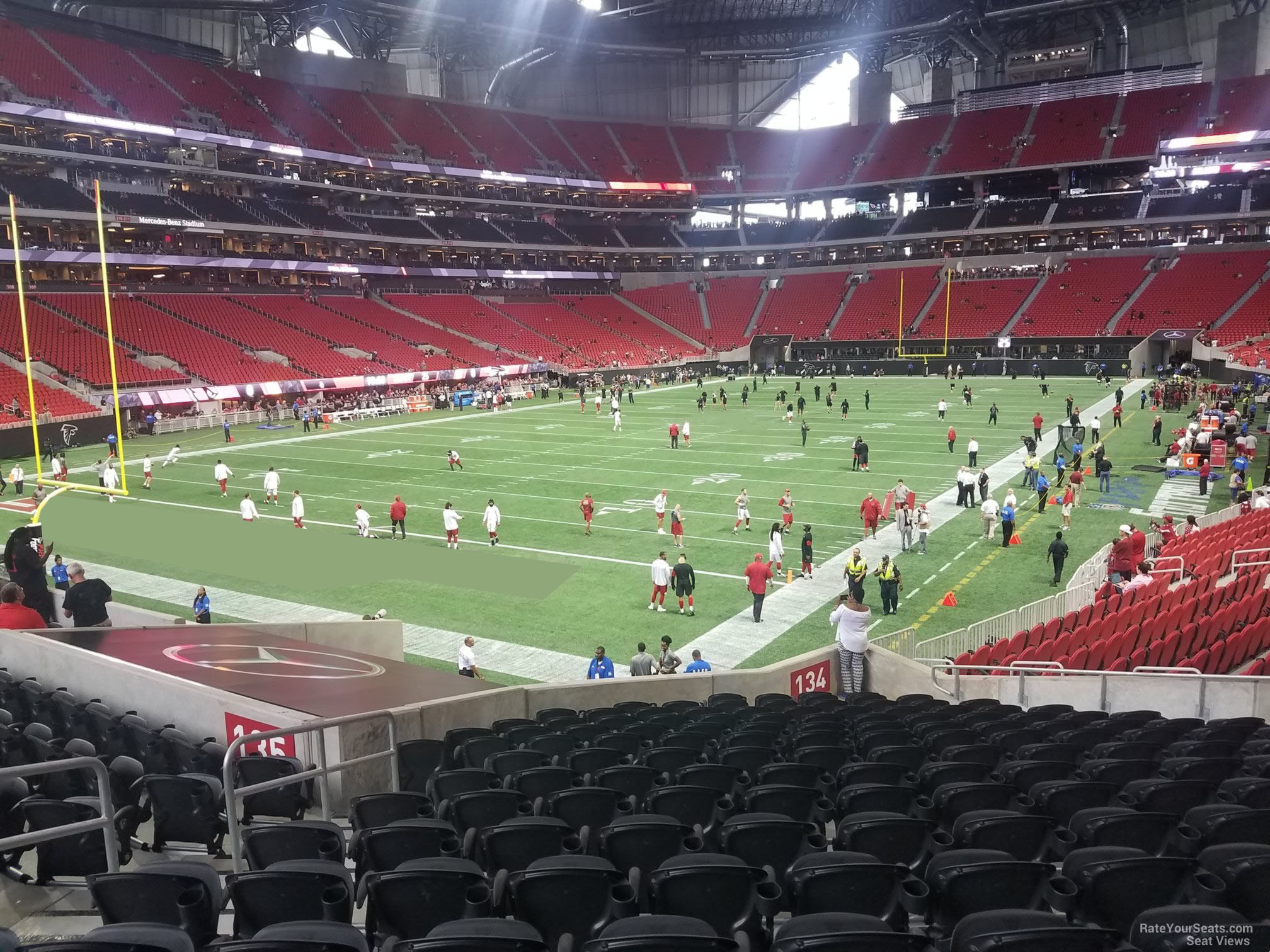 section 134, row 25 seat view  for football - mercedes-benz stadium