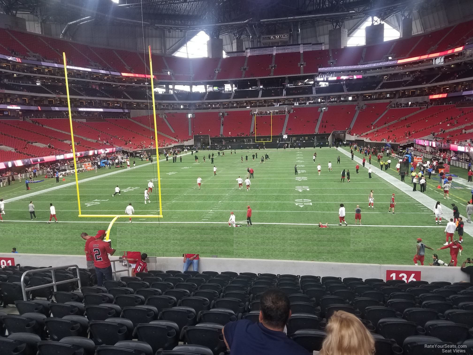 section 136, row 25 seat view  for football - mercedes-benz stadium
