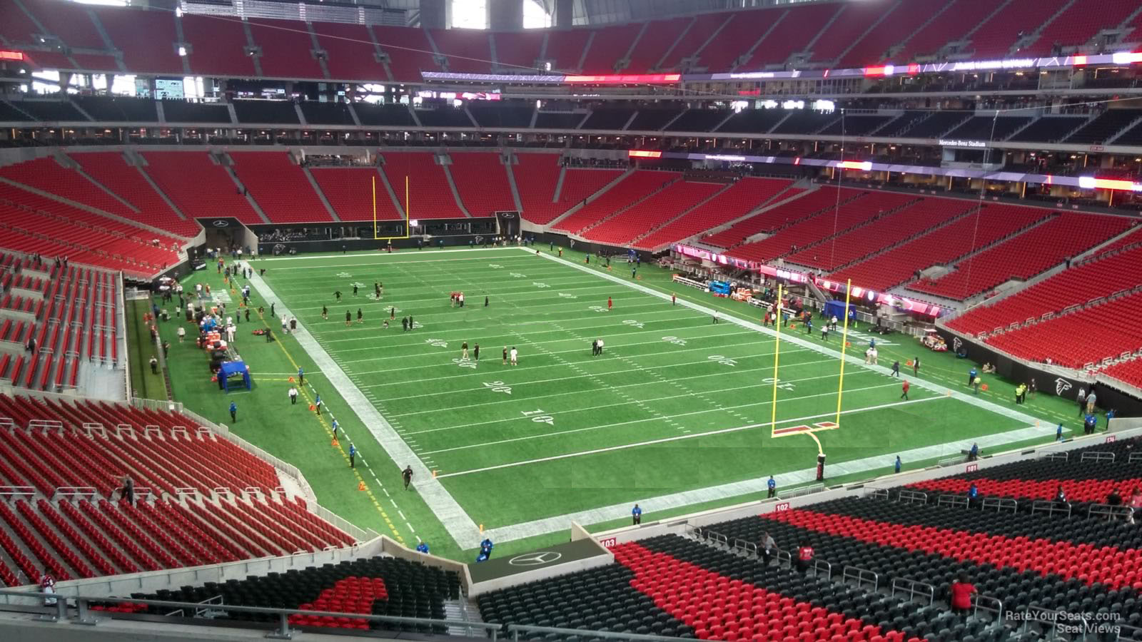 section 201, row 6 seat view  for football - mercedes-benz stadium