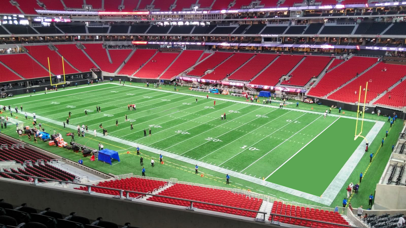 section 205, row 6 seat view  for football - mercedes-benz stadium