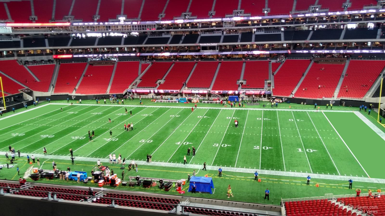 section 208, row 6 seat view  for football - mercedes-benz stadium