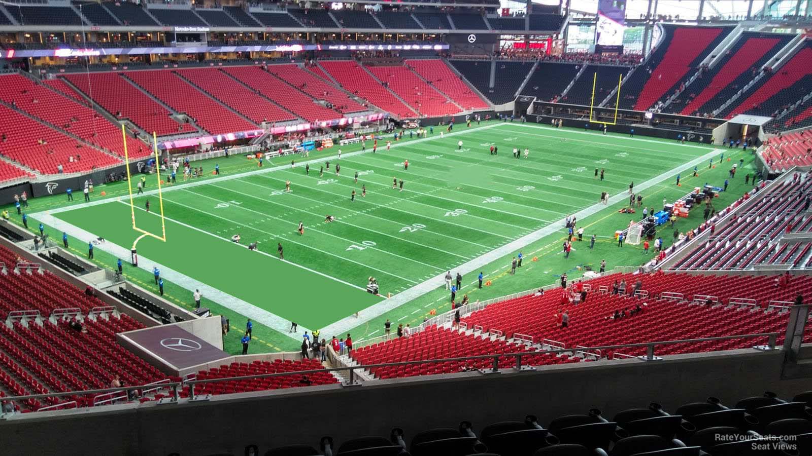 section 219, row 6 seat view  for football - mercedes-benz stadium