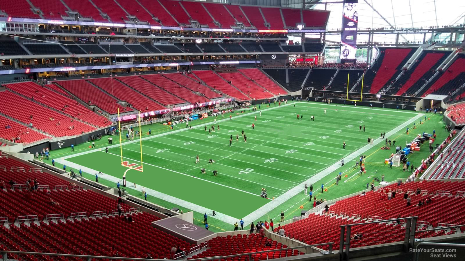 section 220, row 6 seat view  for football - mercedes-benz stadium