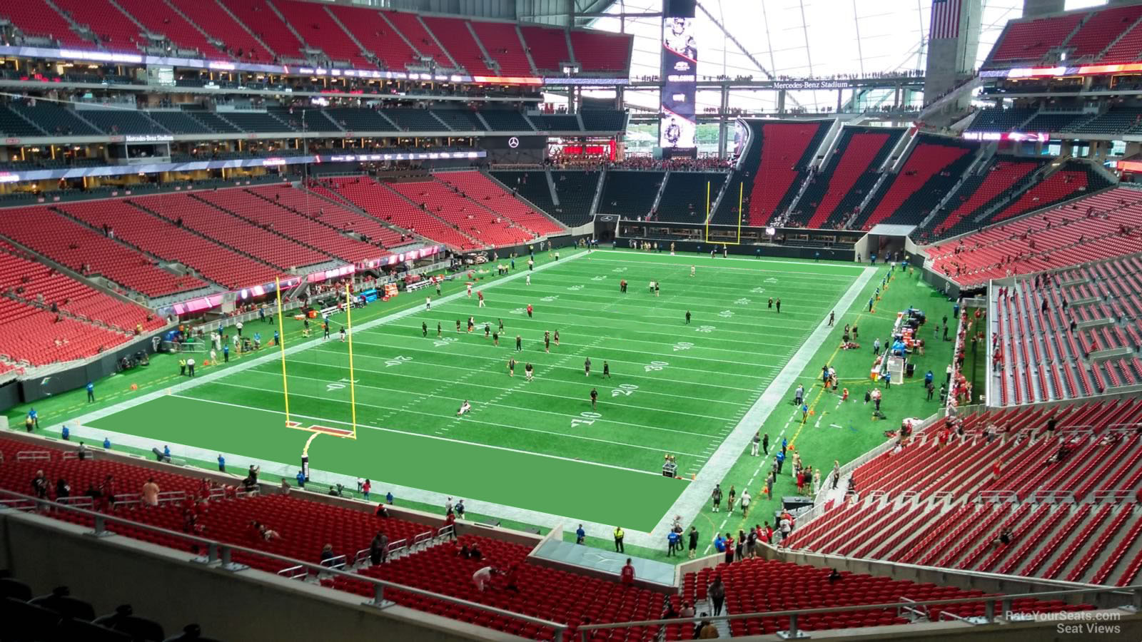 section 221, row 6 seat view  for football - mercedes-benz stadium