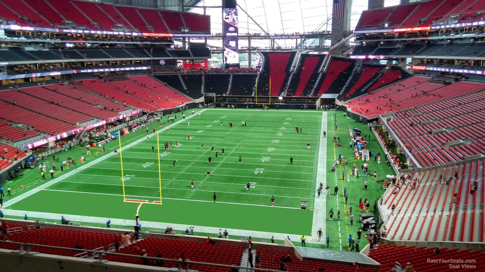 section 222, row 6 seat view  for football - mercedes-benz stadium