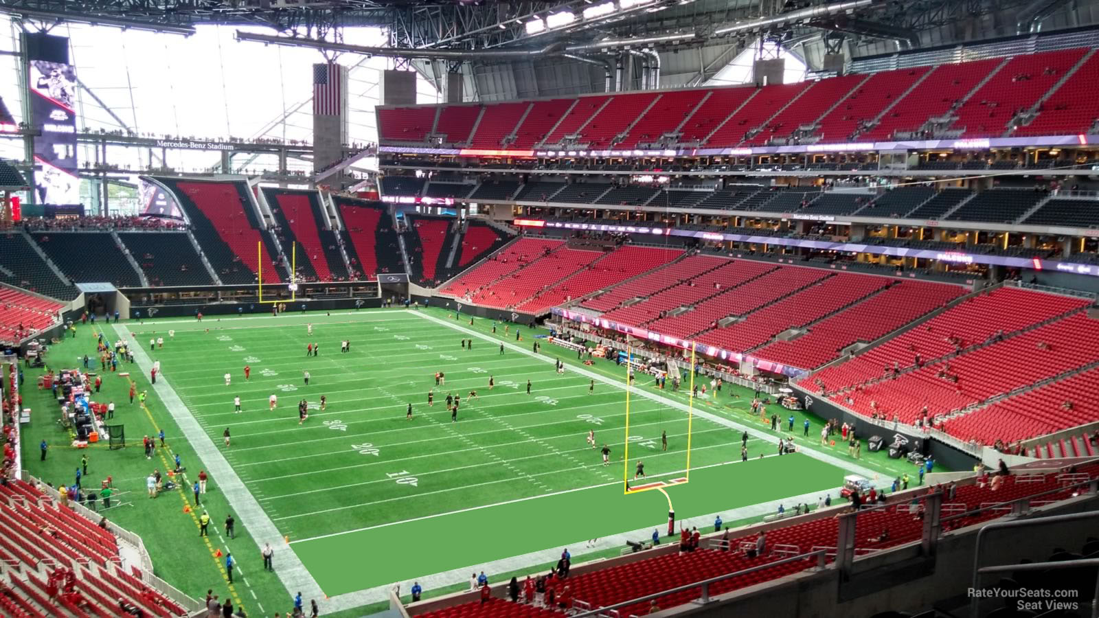 section 227, row 6 seat view  for football - mercedes-benz stadium