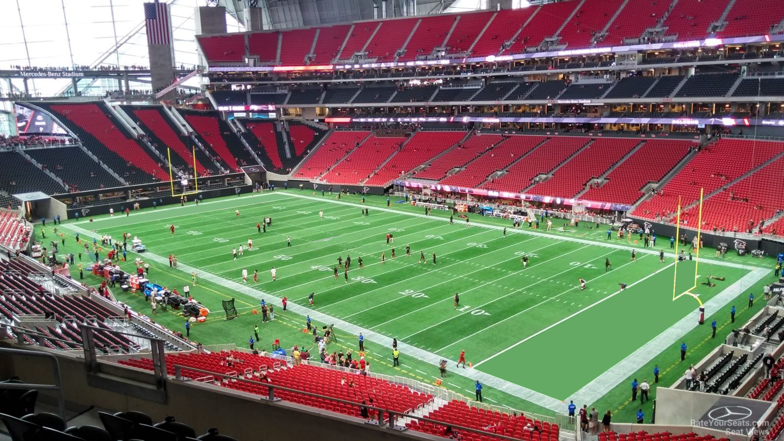 section 230, row 6 seat view  for football - mercedes-benz stadium