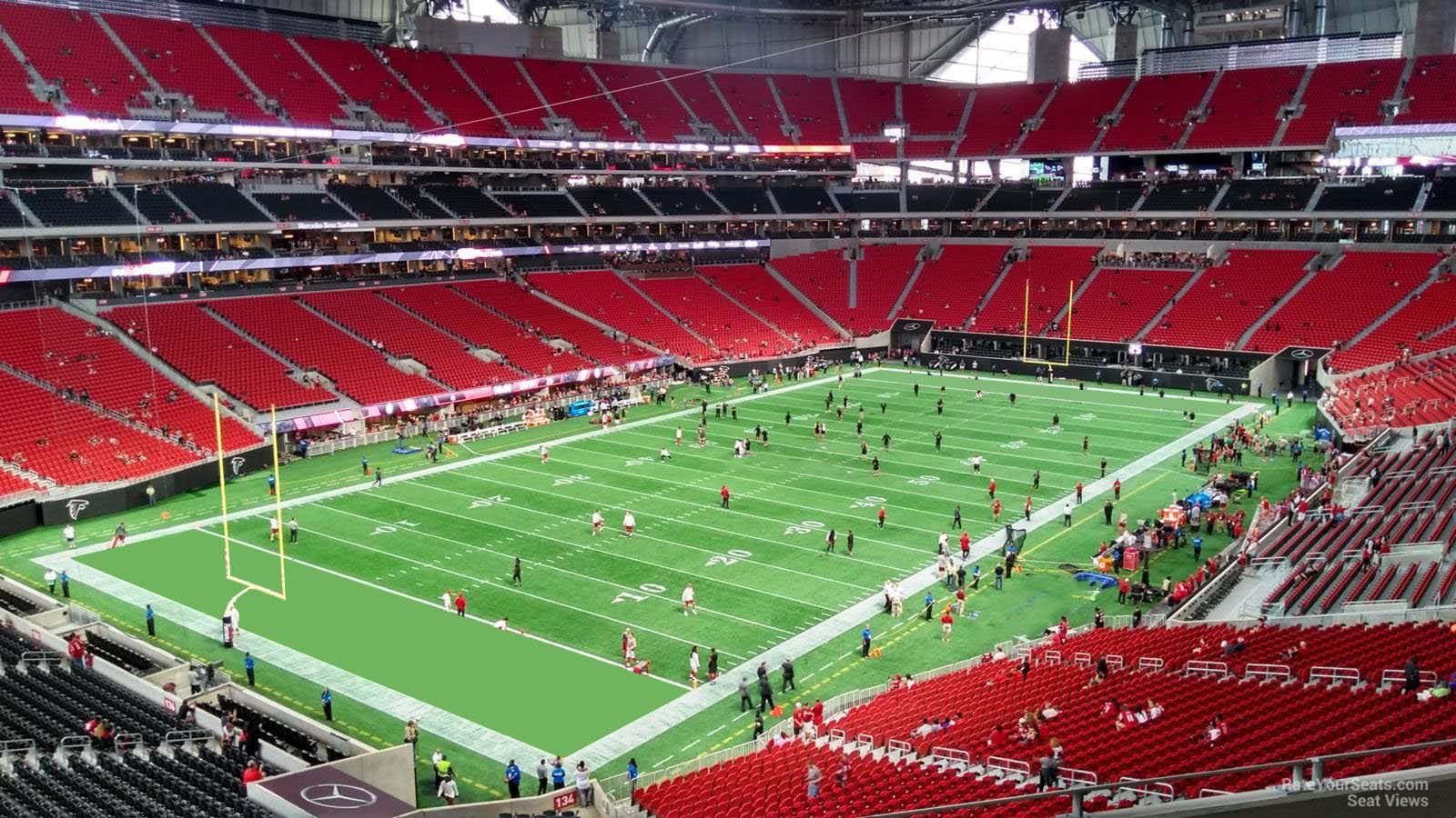 section 245, row 6 seat view  for football - mercedes-benz stadium