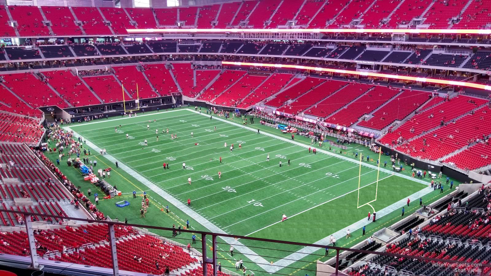 section 303, row 4 seat view  for football - mercedes-benz stadium