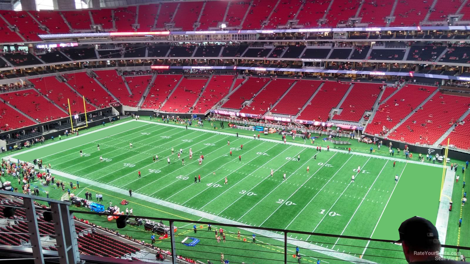section 307, row 4 seat view  for football - mercedes-benz stadium