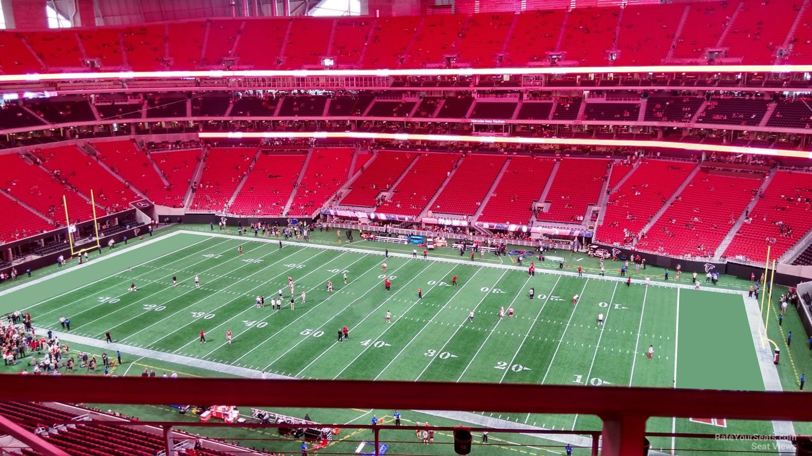 section 308, row 4 seat view  for football - mercedes-benz stadium