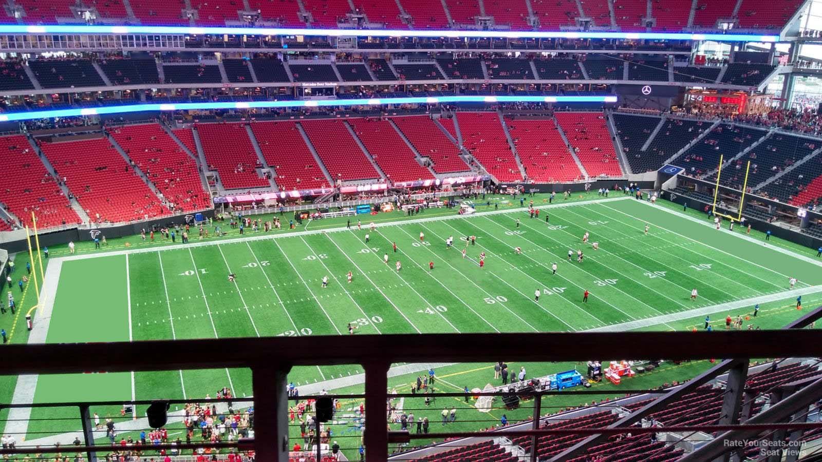 section 315, row 4 seat view  for football - mercedes-benz stadium