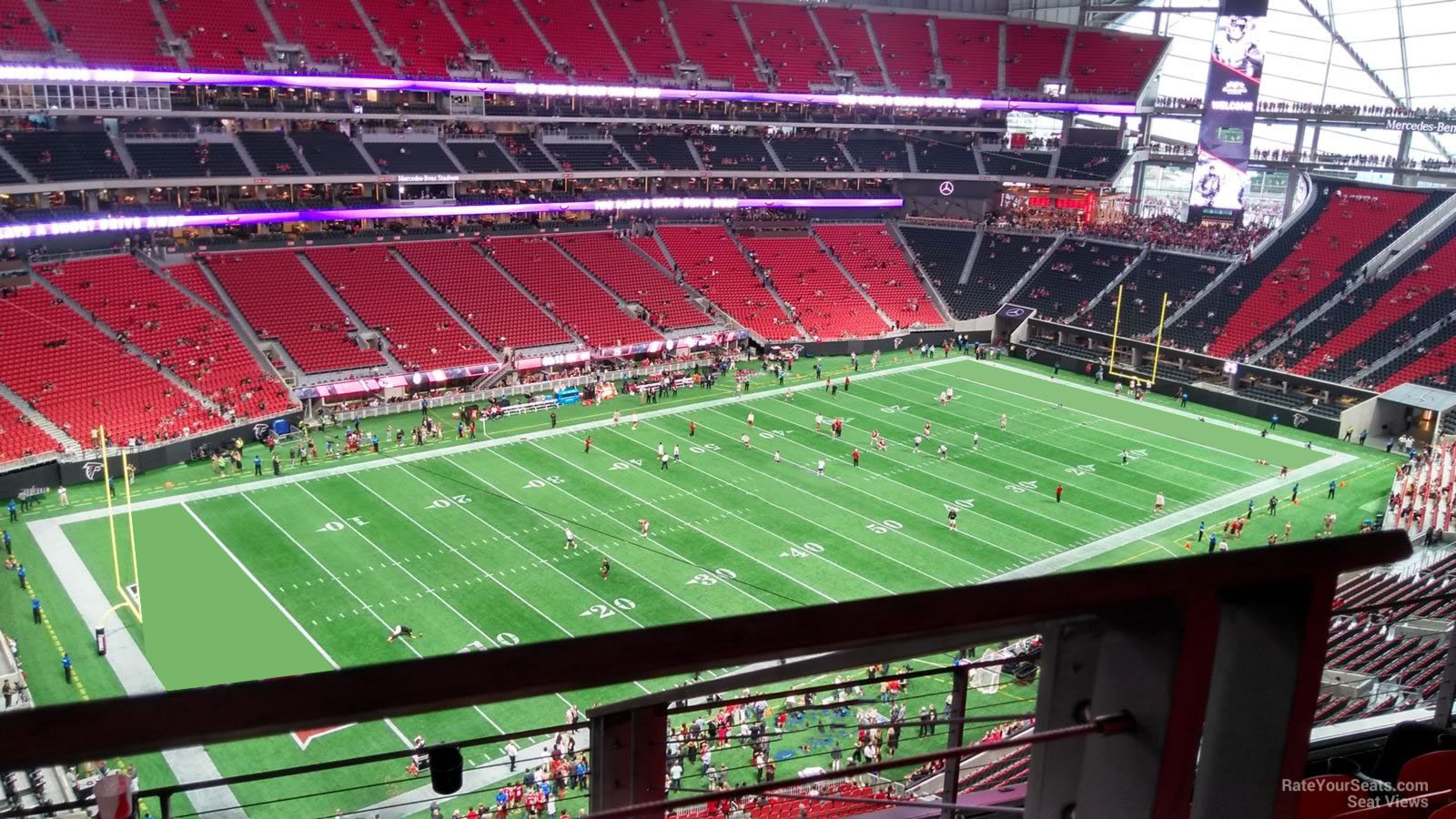 section 317, row 4 seat view  for football - mercedes-benz stadium