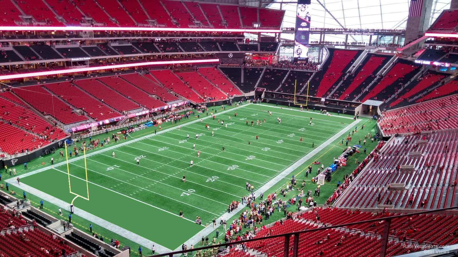 section 320, row 4 seat view  for football - mercedes-benz stadium