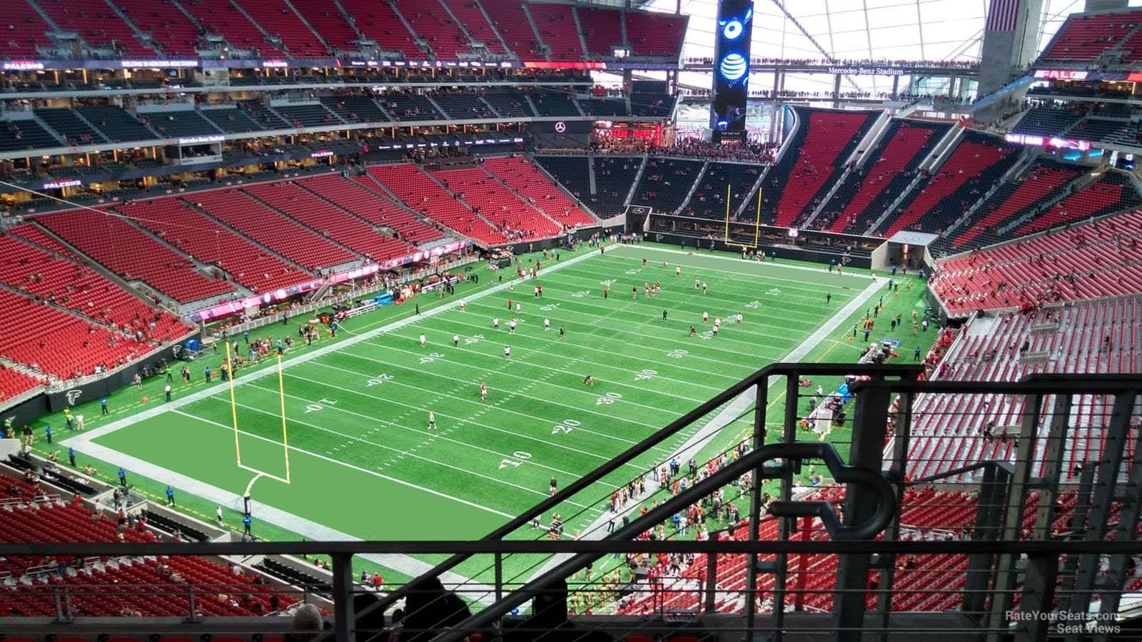 section 321, row 10 seat view  for football - mercedes-benz stadium