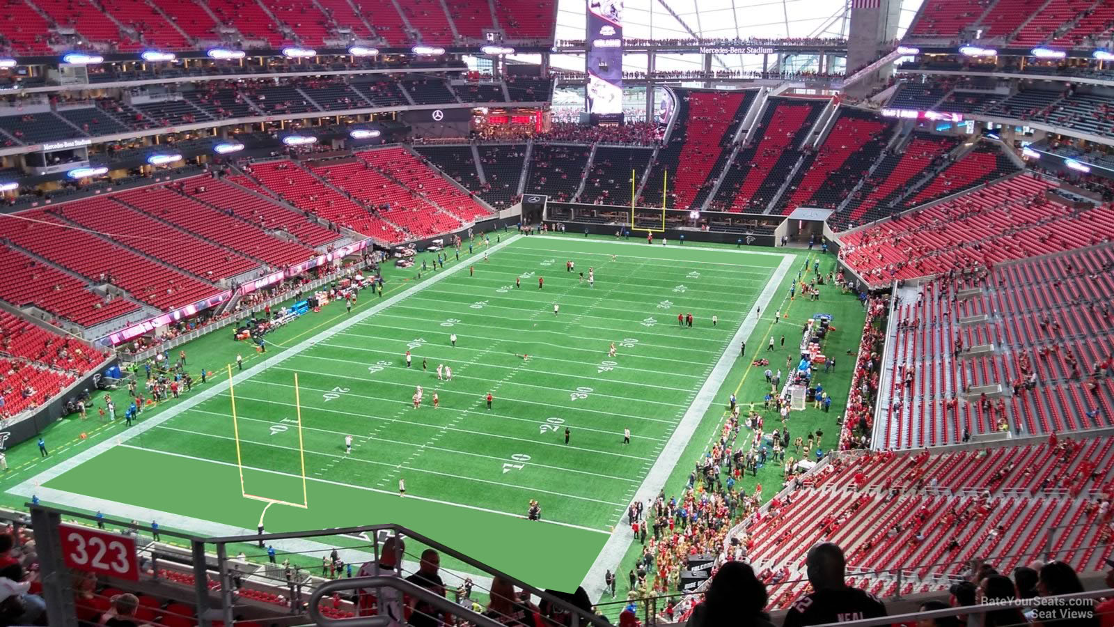 section 322, row 12 seat view  for football - mercedes-benz stadium